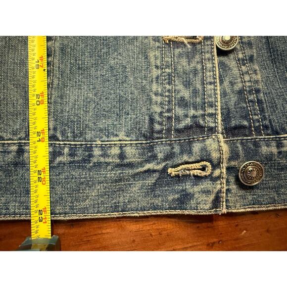 Vintage 1980’s Faded Glory Acid Washed Embroidered Denim Jacket Size Large - Picture 7 of 8